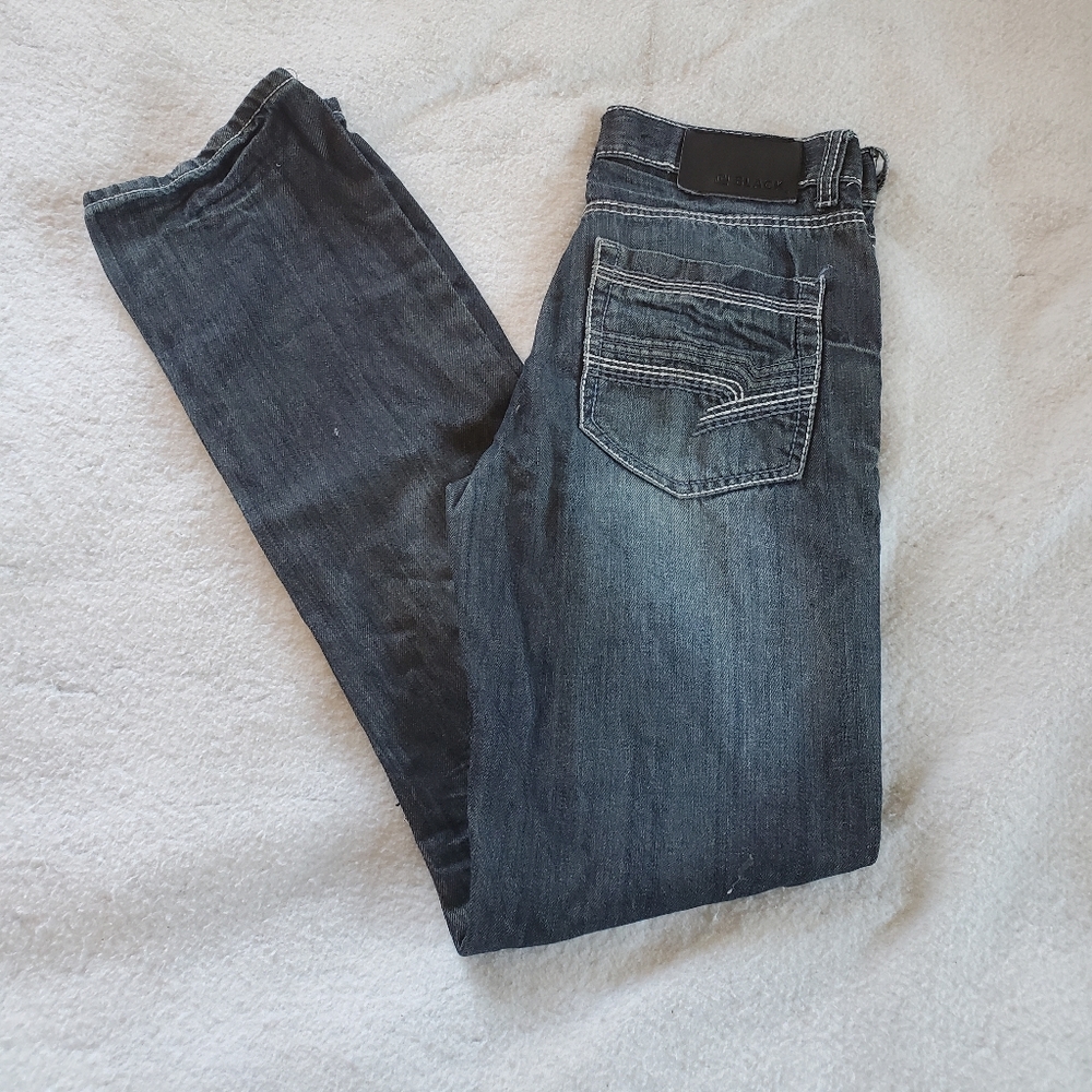 CJ Black Distressed Low Rise Slim Straight Jeans, 28/32